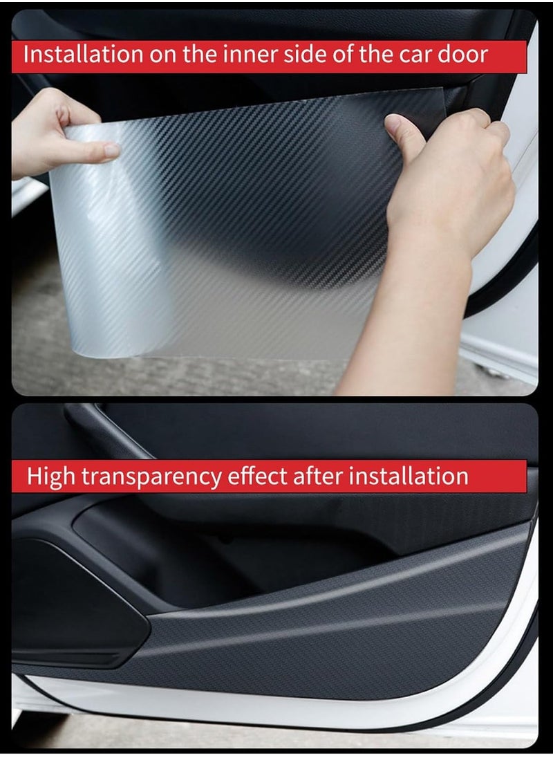 Bukela Carbon Fiber Car Sticker Door Edge Transparent Film Anti Scratch Auto Door Sill Protector for Bumper Trunk Household(5cm X 10m)  - Image 5
