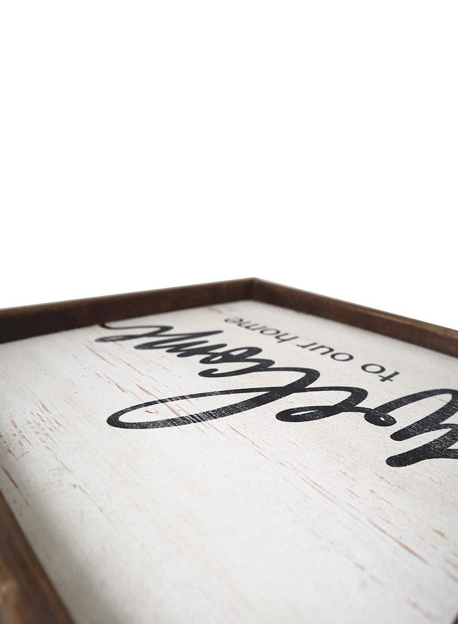 PARISLOFT لوحة خشبية معلقة بتصميم ريفي من باريس لوفت - مرحباً بكم في منزلنا، 15.8 × 15.8 بوصة - Image 3