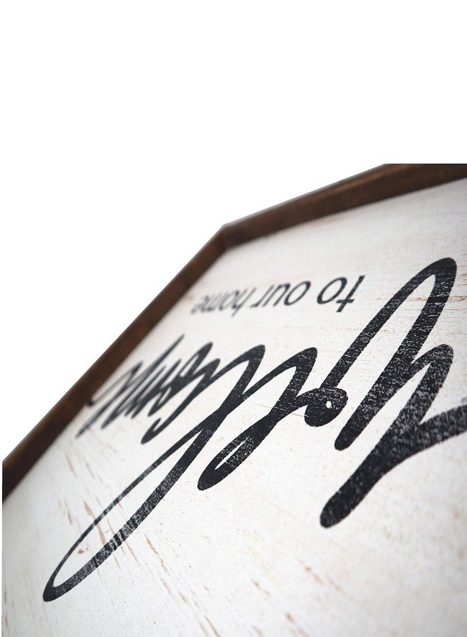 PARISLOFT لوحة خشبية معلقة بتصميم ريفي من باريس لوفت - مرحباً بكم في منزلنا، 15.8 × 15.8 بوصة - Image 2