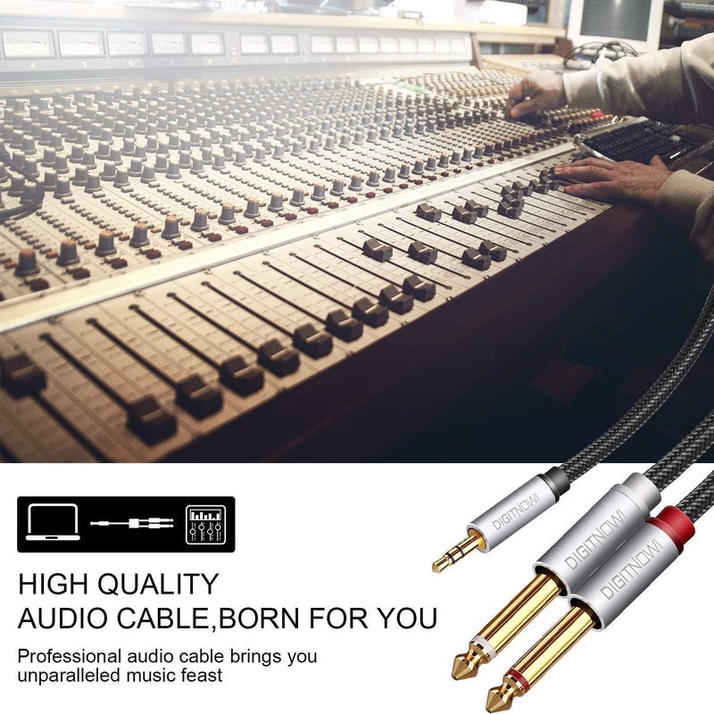 DIGITNOW 3.5mm 1/8" TRS to Dual 6.35mm 1/4" TS Mono Stereo Y-Cable Splitter Cord for Smartphone, Computer, CD Player, Speakers and Home Systems Amplifier, 6.6Ft - Image 5