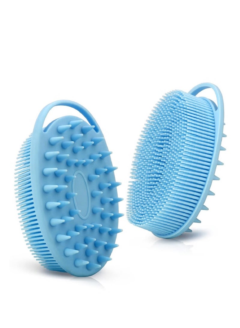Veluora Silicone Body Scrubber & Shampoo Brush, 2-in-1 Exfoliating Shower Loofah and Scalp Massager, Soft Hygienic Silicone Bath Brush for Body, Hair & Pets, Deep Cleansing for Women & Men Assorted 1PC - Image 2