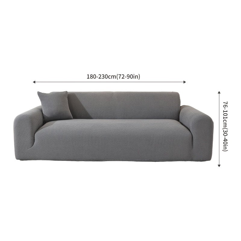 Dark Gray Three Seater Waterproof T Shaped Jacquard Sofa Cover Fully Elastic Non Slip Pet Friendly Universal Living Room Slipcover - Image 3