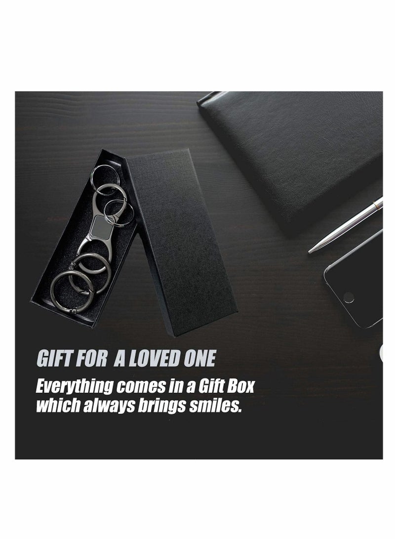 KASTWAVE Key-Chain with Quick-Release Spring Clip Keyrings, Detachable Key Chain with Horseshoe Shape D - Heavy Duty Car Keychain for Men or Women (Black) - Image 4