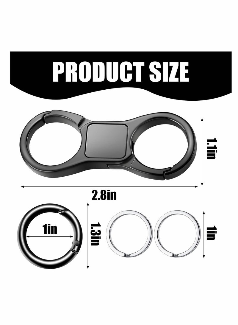 KASTWAVE Key-Chain with Quick-Release Spring Clip Keyrings, Detachable Key Chain with Horseshoe Shape D - Heavy Duty Car Keychain for Men or Women (Black) - Image 5