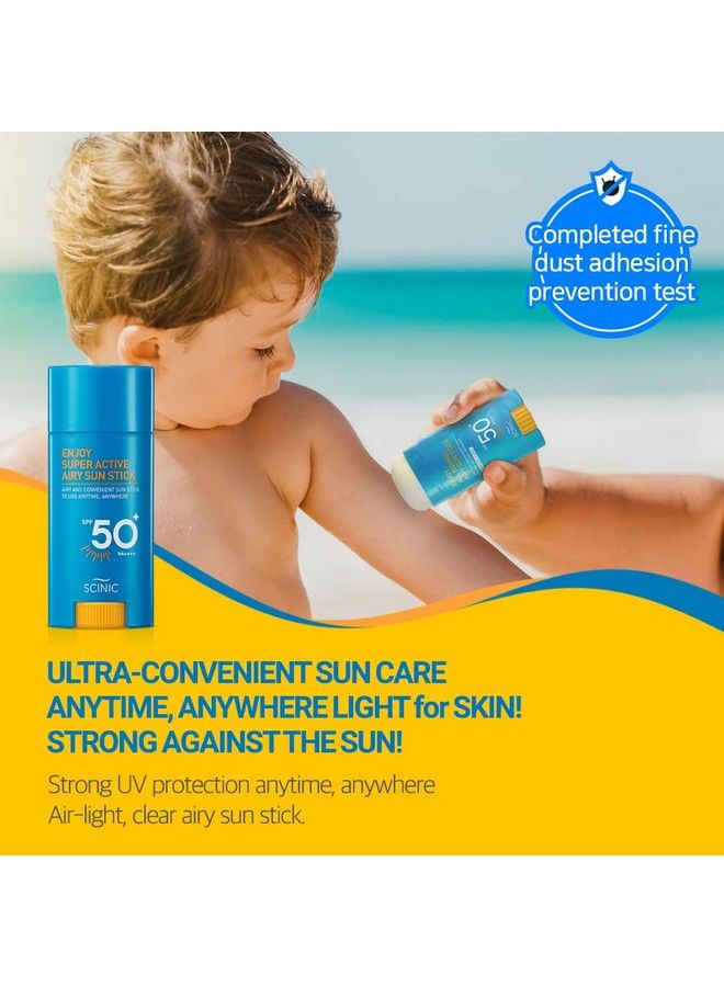 SCINIC Enjoy Super Active Airy Sun Stick Spf50+ Pa++++ 0.53Oz (15G) | Strong Uv Protection Anytime Anywhere Airlight Clear Airy Sun Stick | Korean Skincare - Image 3