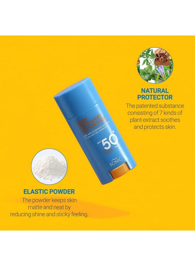 SCINIC Enjoy Super Active Airy Sun Stick Spf50+ Pa++++ 0.53Oz (15G) | Strong Uv Protection Anytime Anywhere Airlight Clear Airy Sun Stick | Korean Skincare - Image 5