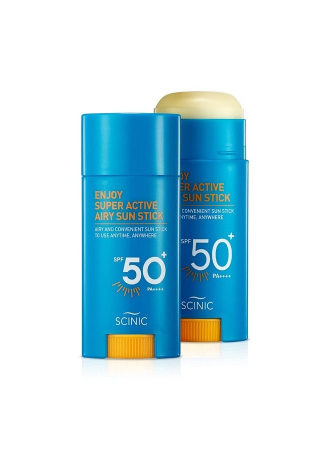 SCINIC Enjoy Super Active Airy Sun Stick Spf50+ Pa++++ 0.53Oz (15G) | Strong Uv Protection Anytime Anywhere Airlight Clear Airy Sun Stick | Korean Skincare - Image 2