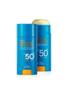 SCINIC Enjoy Super Active Airy Sun Stick Spf50+ Pa++++ 0.53Oz (15G) | Strong Uv Protection Anytime Anywhere Airlight Clear Airy Sun Stick | Korean Skincare  - Image 1