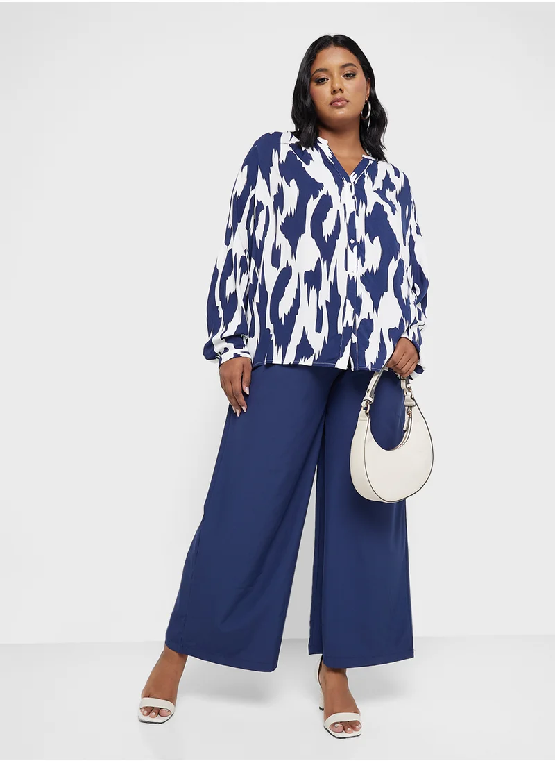 Ella Plus High Waisted Wide Leg Pants