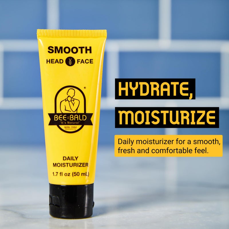 Bee Bald SMOOTH Daily Moisturizer Hydrates & Tones Away Fine Lines, Wrinkles and Dry Patches; Helps Control Oil & Shine to Feel Cool, Fresh and Comfortable, 1.7 Fl Oz (Pack of 2) - Image 2