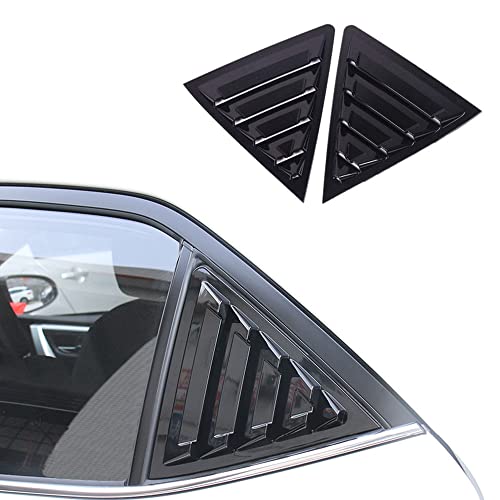 BOYOUS 2pcs ABS Racing Style Rear Side Window Louvers Air Vent Scoop Shades Cover Blinds Exterior Decoration Accessories For Toyota Corolla 2014-2019, Not Fit 2019 Corolla Hatchback(Bright Black) - Image 1