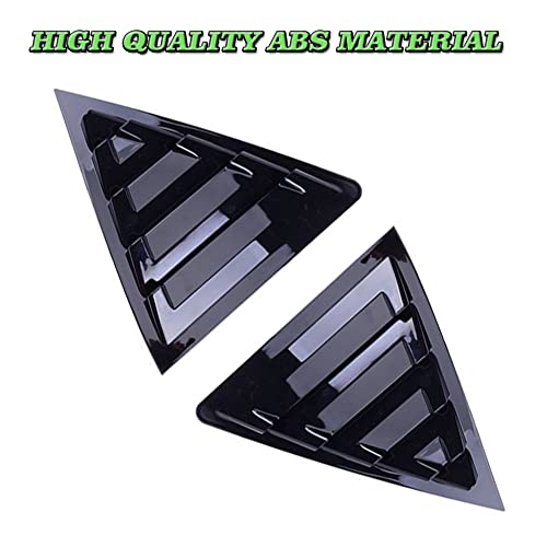 BOYOUS 2pcs ABS Racing Style Rear Side Window Louvers Air Vent Scoop Shades Cover Blinds Exterior Decoration Accessories For Toyota Corolla 2014-2019, Not Fit 2019 Corolla Hatchback(Bright Black) - Image 3