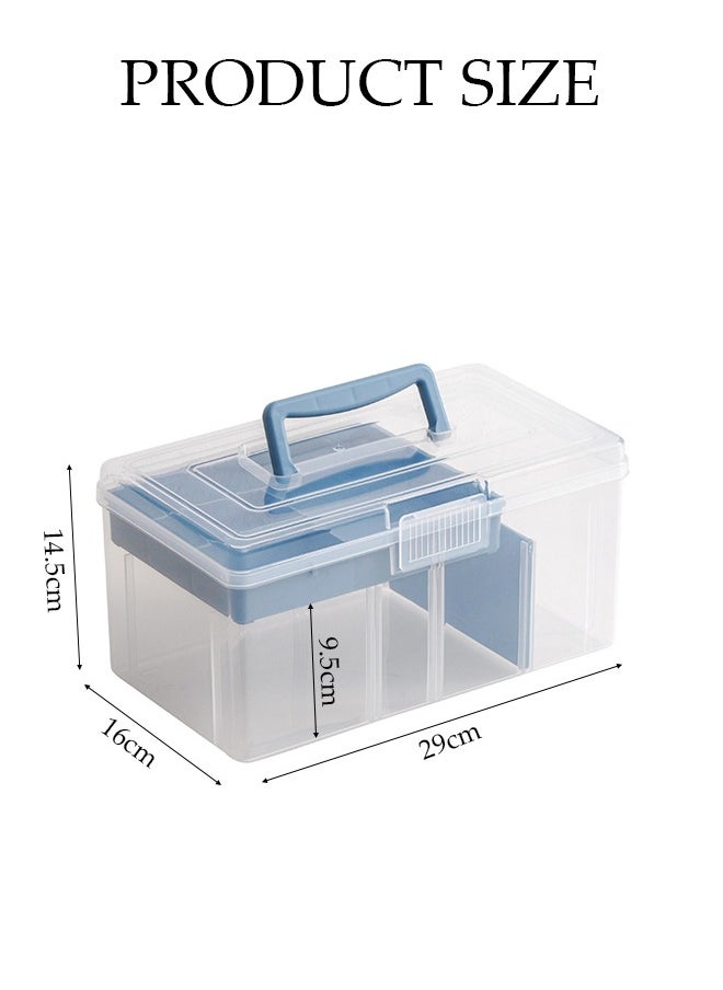 DUNISO Transparent Plastic Storage Box, Multifunctional Portable Double-Layer Storage Box With Lid And Compartments, Can Be Used To Store Various Small Parts, Tea Bags, Coffee Bags, Etc., Suitable For Any Home Restaurant Office, Portable, Dustproof And Waterproof  - Image 2