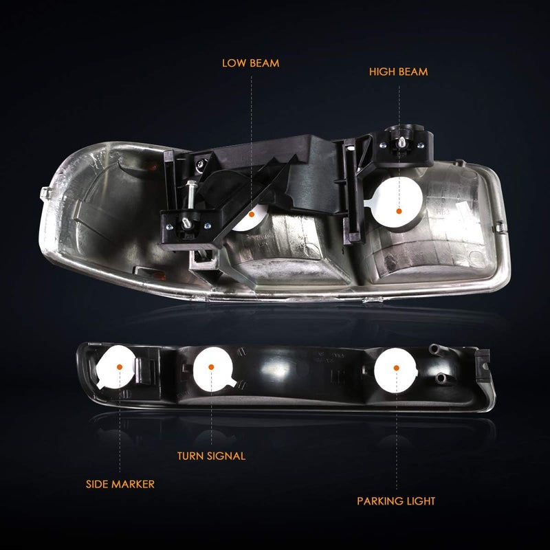 PM PERFORMOTOR Black Housing Amber Corner Headlights for GMC Sierra and Yukon - Image 4
