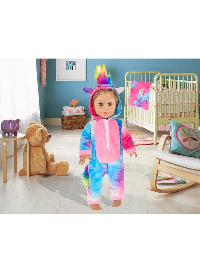ebuddy 18 Inch Doll Clothes And Accessoriesunicorn Doll Costume Colorful Tiedyed Pajamas Sleeping Bag Set For 18 Inch Girl Dollmost 18 Inch Dolls(No Doll) - Image 3