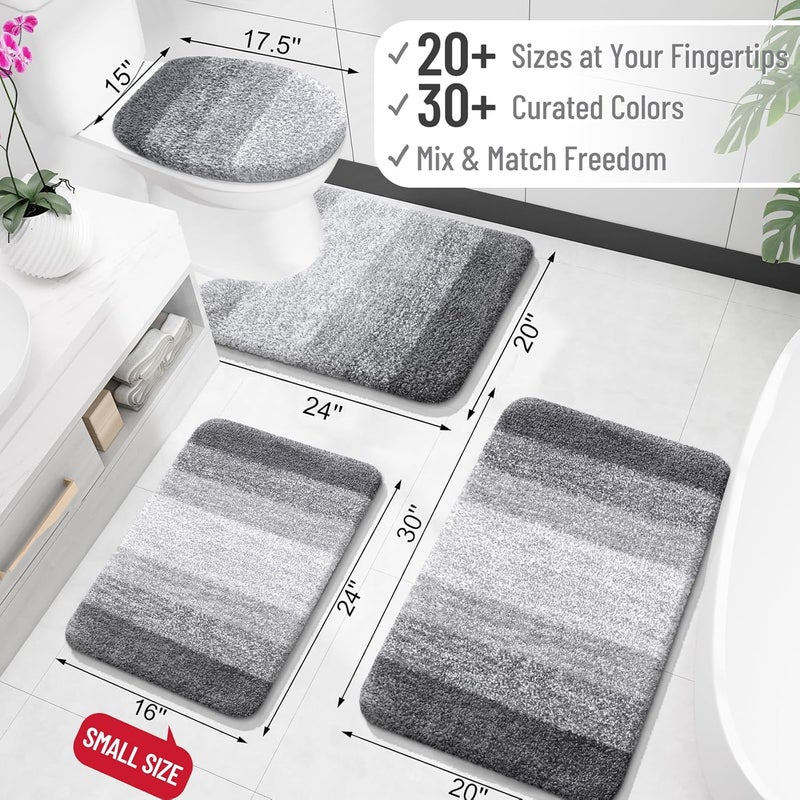 OLANLY Bathroom Rug 30x20, Extra Soft Absorbent Microfiber Bath Mat, Non-Slip Quick-Dry Rubber Backing, Machine Washable Plush Rug for Bathroom, Tub, Shower, Home Decor - Image 2