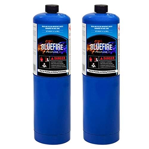 BlueFire Pack of 2,BLUEFIRE Standard Propane Gas Cylinder/Canister, Welding Brazing Soldering Fuel gas, for HVAC Plumbing Cooking Grilling Gardening and Camping - Image 1