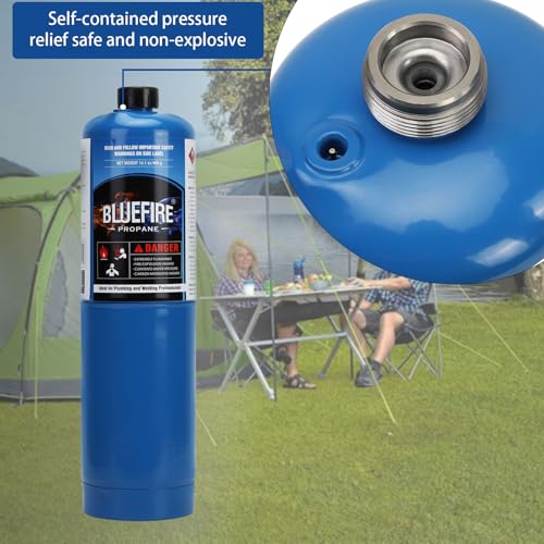 BlueFire Pack of 2,BLUEFIRE Standard Propane Gas Cylinder/Canister, Welding Brazing Soldering Fuel gas, for HVAC Plumbing Cooking Grilling Gardening and Camping - Image 5