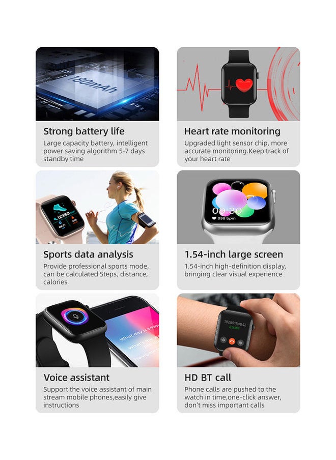 Generic - Global Version T500 PLUS Full Touch Screen Smartwatch Compatible With Android iOS Phones Rose Gold - Image 1