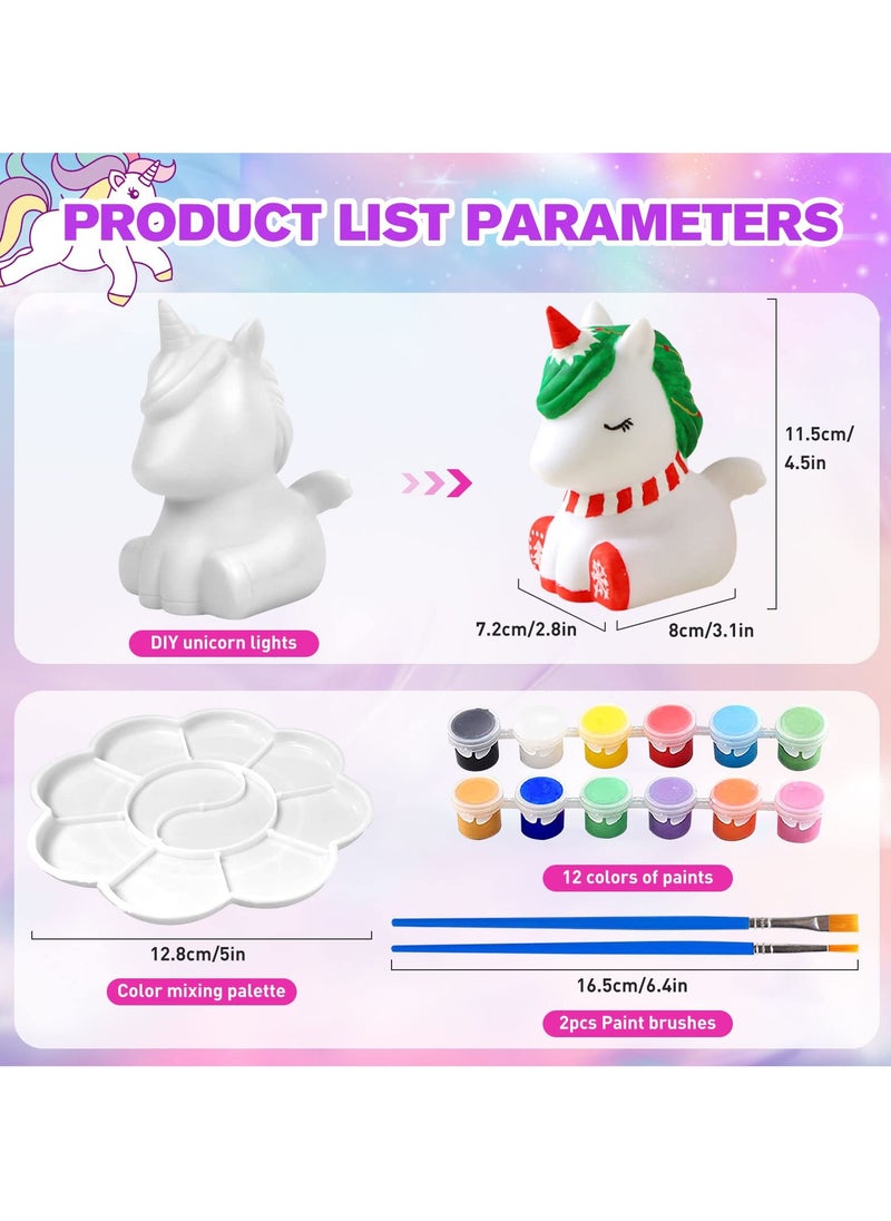 SYOSI - Paint Your Own Unicorn Lamp Art Kit Unicorn Lamp Art Kit for Teens Boys Girls DIY Crafts Night Light Room Decorations Birthday Gifts for Kids Creative Toy Art Supplies for Kids Ages 3-12+ 4.5in - Image 1