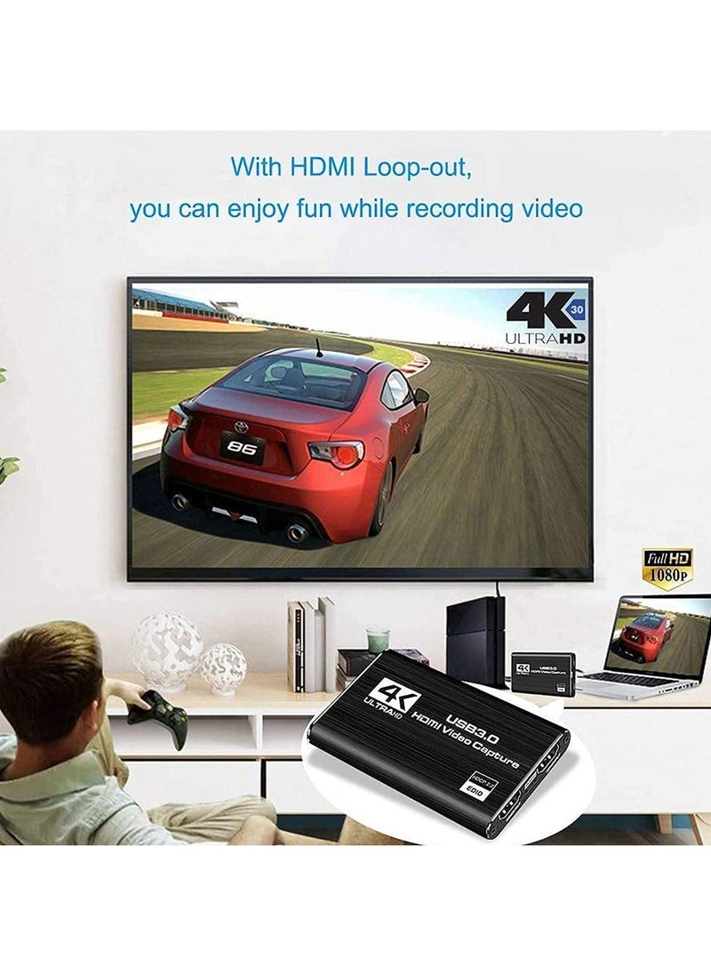 VKL - Capture Card 4K Video USB 3.0 1080P 60fps HDMI Audio Device  Portable Converter Game Adapter for Gaming Streaming - Image 1