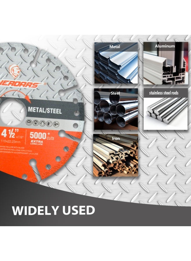 NINEROARS 4 Pieces 4.5 inch Vacuum Brazed Diamond Saw Blades  Set for Angle Grinder cutting Wood, PVC, Tile, Ceramic,Steel, Metal, Glass,Concrete,Marble - Image 5