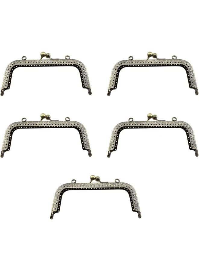 15cm Length Square Frame Kiss Clasp Smooth Grip Action Close Securely Neutral Appearance Metal Decorative Buckle Lock Hasp Bronze 5 PCS for DIY Craft Wallets Bags  - Image 1