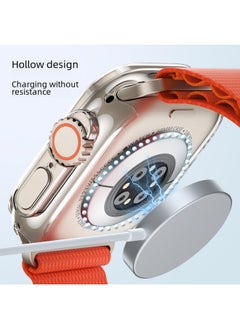 Generic For Iwatch Ultra Protective Case Tempered Film One-piece S8 Protective Case Apple Watch Ultra Protective Case-Color:Red And Pink (bare Shell)-Exterior Dimension:49mm  - Image 5