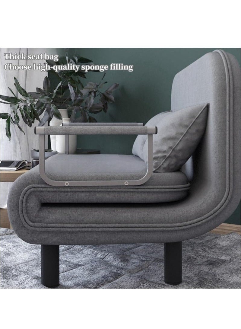 WALALLA Folding Chair Bed Convertible Sleeper Sofa Floor Chair Lounge Couches, Folding Bed with 3-Position Adjustable Backrest 2 Pillow Handrail, Cozy Futon Chair for Living Room Office 100cm*190cm - Image 3