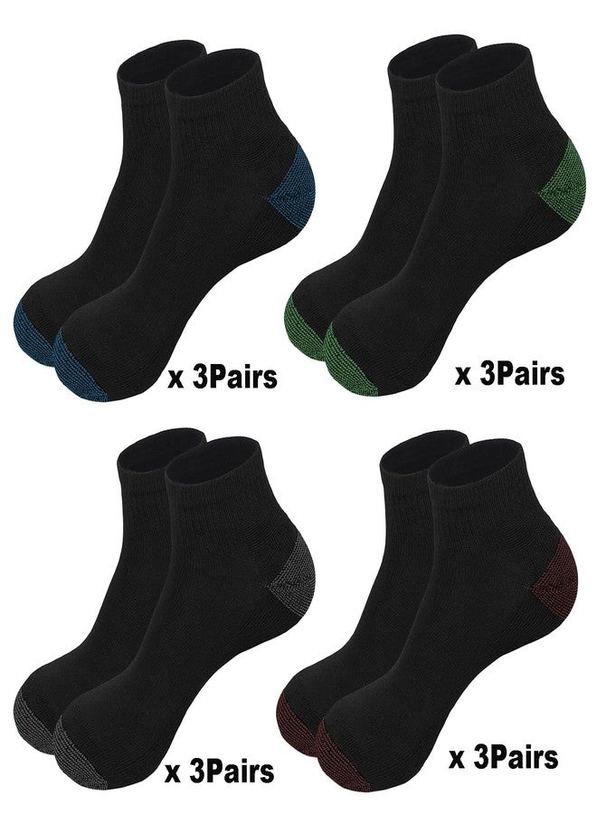 Glory Max 12 Pairs Men's Performance Cotton Cushioned Athletic Ankle Socks (as1, numeric, numeric_10, numeric_13, regular, regular) - Image 2