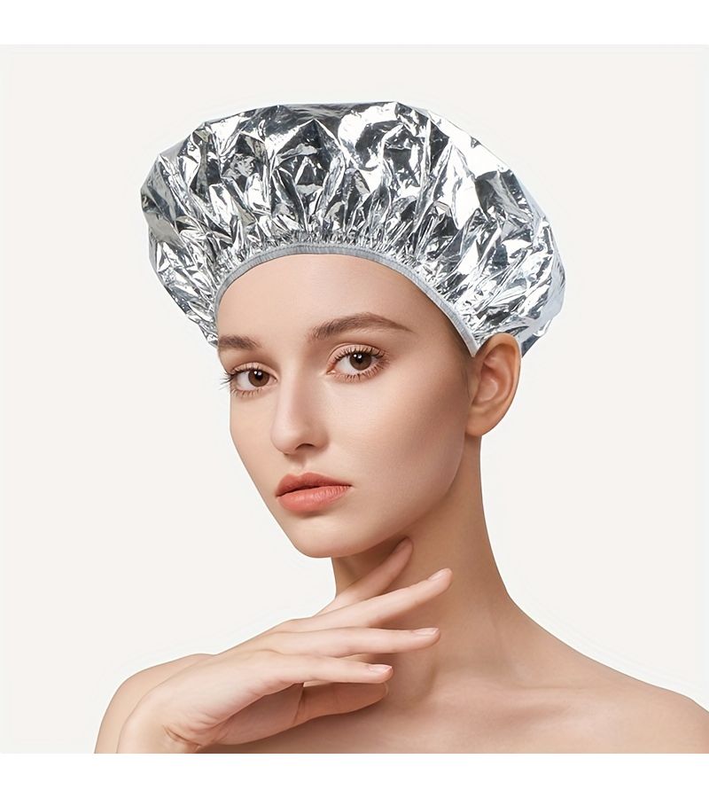 6pcs Tinfoil Shower Caps Suitable For Hair Salons Plug In Free Constant Temperature Hair Care Portable Thermoregulation Caps For Wet Hair Instant Warmth For Swim And Spa Care - Image 2
