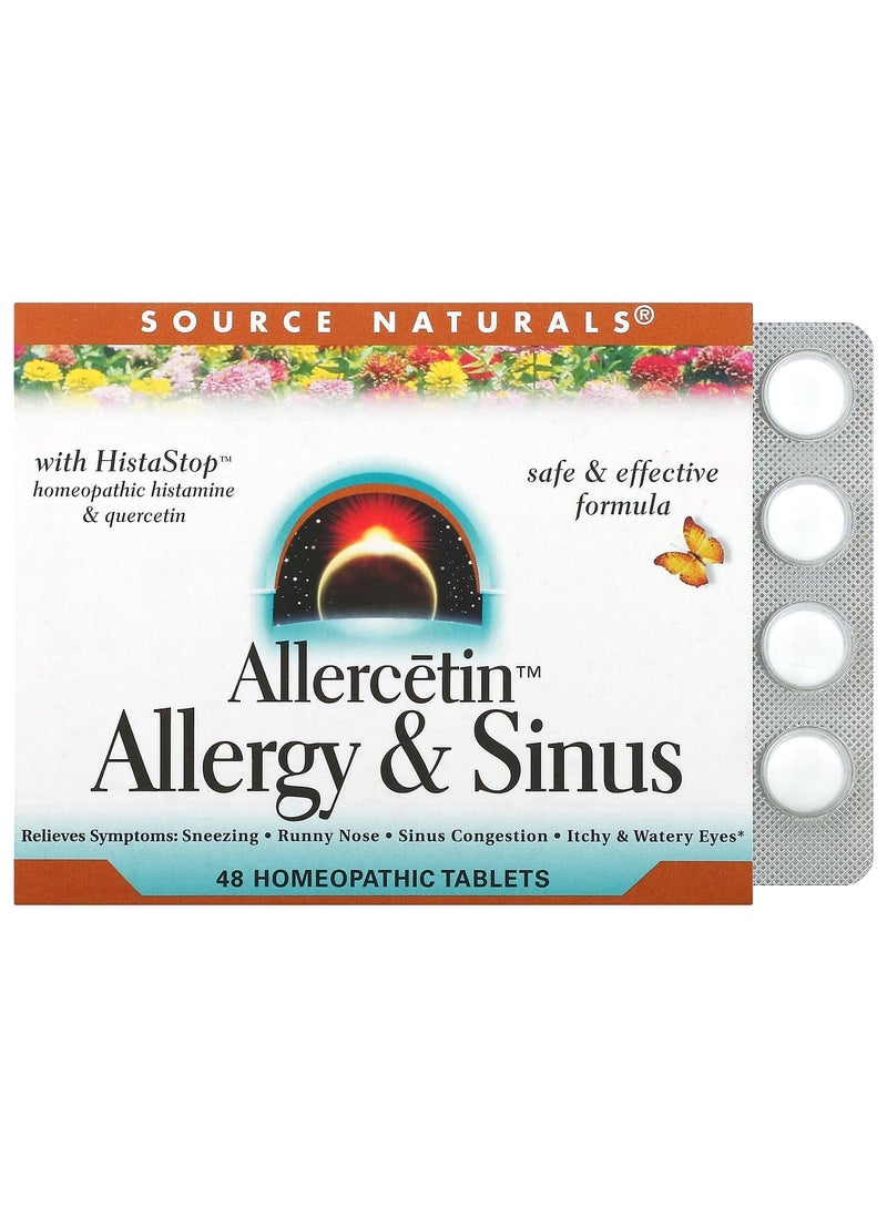Allercetin, Allergy & Sinus, 48 Homeopathic Tablets
