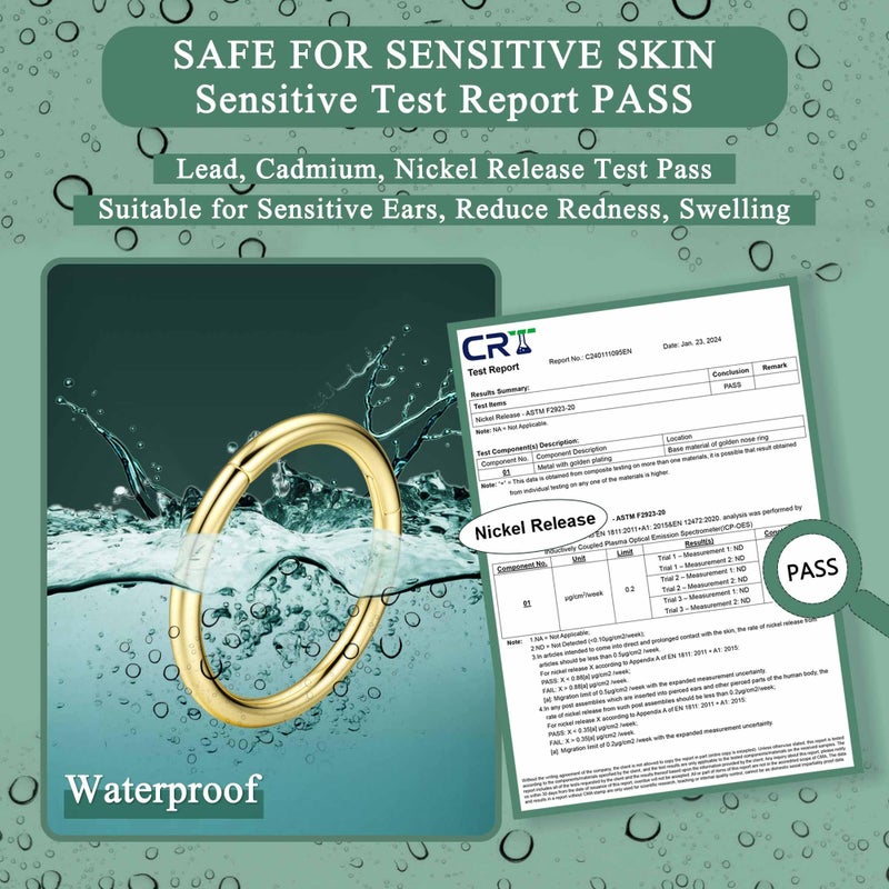 Jstyle 5 Pcs a Set 316L Stainless Steel Septum Piercing Nose Hoop Clicker Ring Hypoallergenic 16G 18G 20G - Image 2