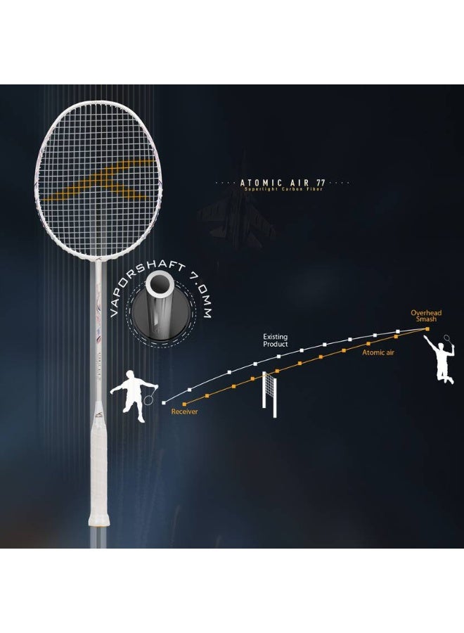 HUNDRED Hundred Atomic Air 77 Superlight Carbon Fiber White, Blue Strung Badminton Racquet  (Pack of: 1, 77 g) - Image 3