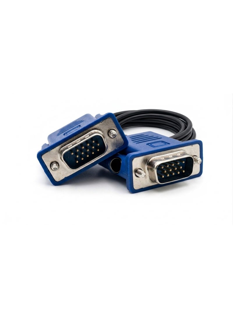 كابل VGA عالي الجودة بطول 1.5 متر - كابل عرض فيديو عالي الدقة لأجهزة الكمبيوتر المكتبية والمحمولة والشاشات وأجهزة التلفزيون وأجهزة العرض، يوفر نقل إشارة مستقرًا مع جودة صورة واضحة للاستخدام المنزلي والمكتبي والألعاب - Image 4