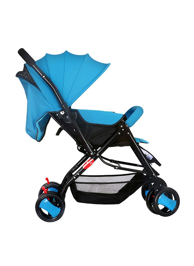 BABY PLUS - Stylish Foldable Portable Comfortable Seat Recline Canopy Baby Stroller - Pram - Blue - Image 1