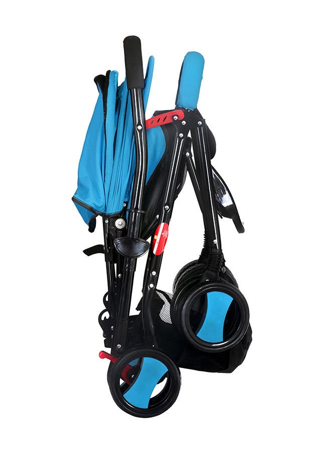 BABY PLUS - Stylish Foldable Portable Comfortable Seat Recline Canopy Baby Stroller - Pram - Blue - Image 1