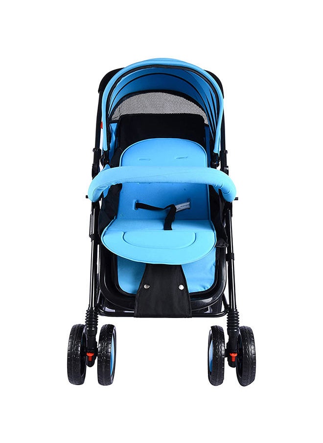 BABY PLUS - Stylish Foldable Portable Comfortable Seat Recline Canopy Baby Stroller - Pram - Blue - Image 1