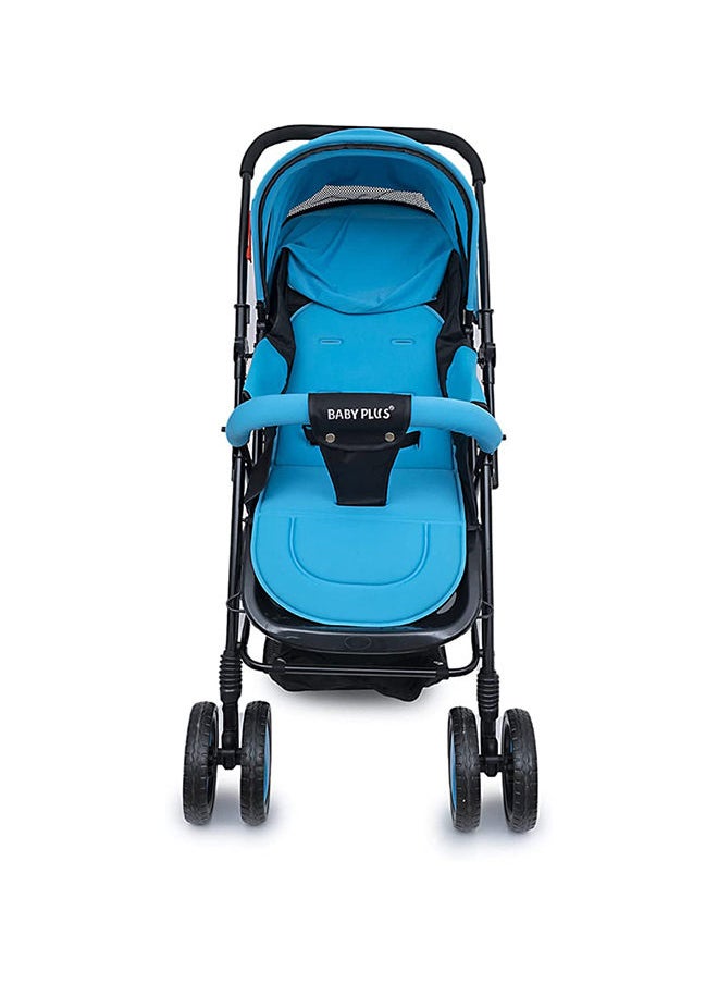 BABY PLUS - Stylish Foldable Portable Comfortable Seat Recline Canopy Baby Stroller - Pram - Blue - Image 1