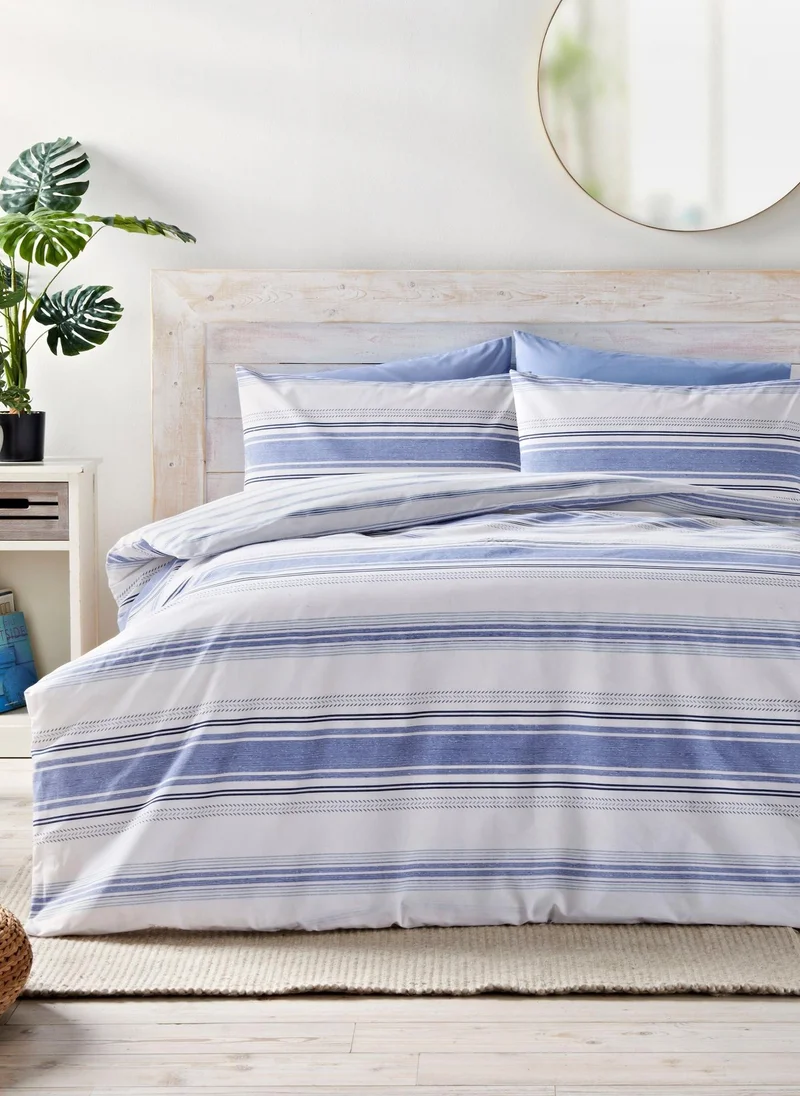 Matalan Blue Nautical Stripe Duvet Set