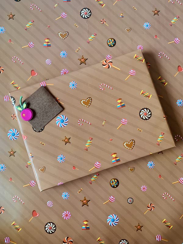Dovetail Candylicious Kids Gift Wrapping Paper Pack of 10 Sheet - Image 2