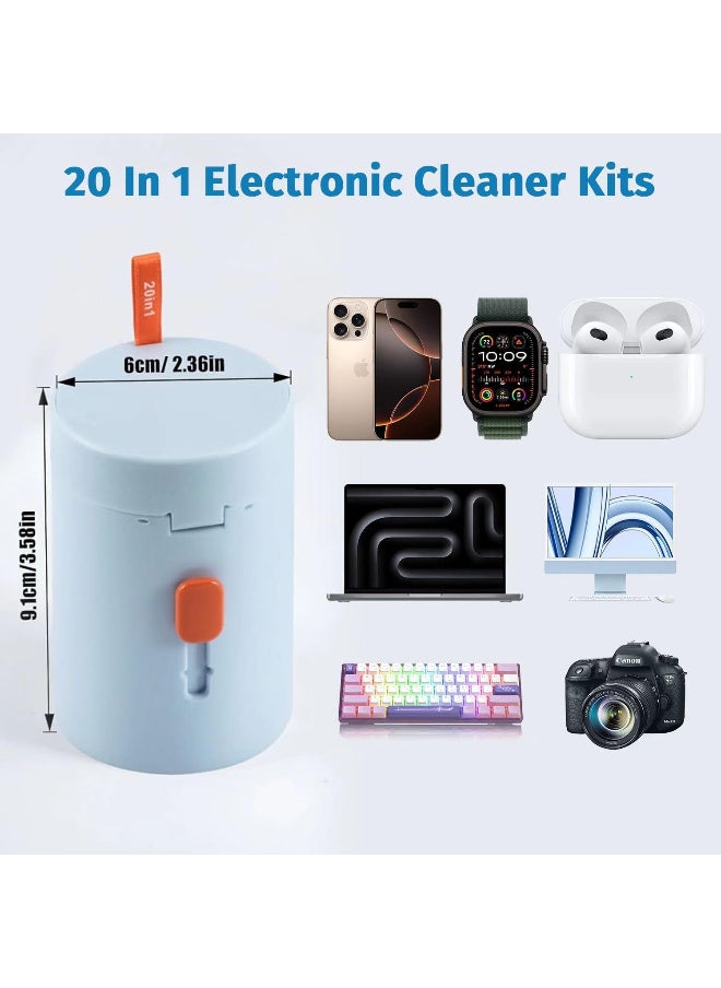 Electronic Cleaner Kit,Laptop Computer Keyboard Screen Cleaner Cleaning Brush Tool Multi-Function PC Electronic Cleaner Kit for iPad iPhone Pro, Earbuds, Camera Monitor (20 in 1)
