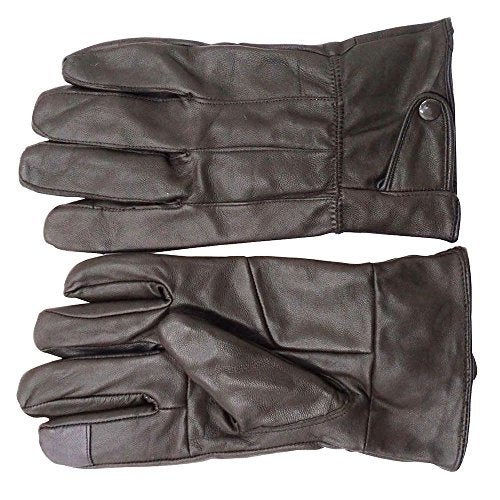 REED Men's Genuine Leather Warm Lined Driving Gloves (L, Brown) - Image 5