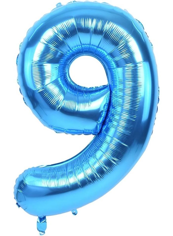شراء تزيين حفلات عيد الميلاد رقم 9 بالمنطاد رقم 32 بوصة باللون الأزرق الكبير، وحفلات عيد الميلاد رقم 9 باللون الرقاقي، وحفلات عيد الميلاد رقم 9 ببالونات، والزفاف، والصور الفوتوغرافية لخطوبة العروس، والاحتفال بالذكرى السنوية - Image 2