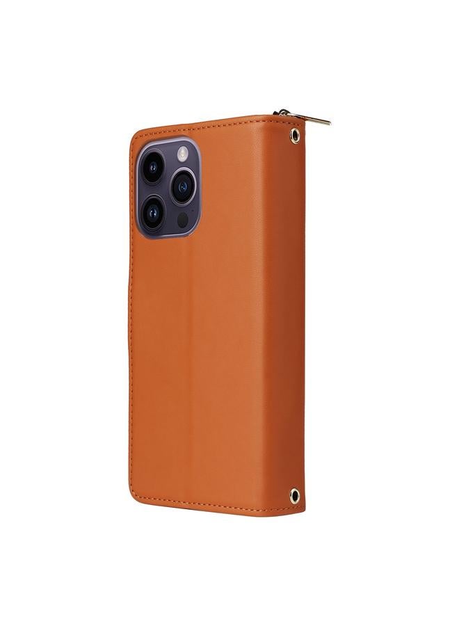 S-TOP Case For iPhone 14 Pro Max Nine-card Slots Zipper Wallet Bag Leather Phone Case - Image 3