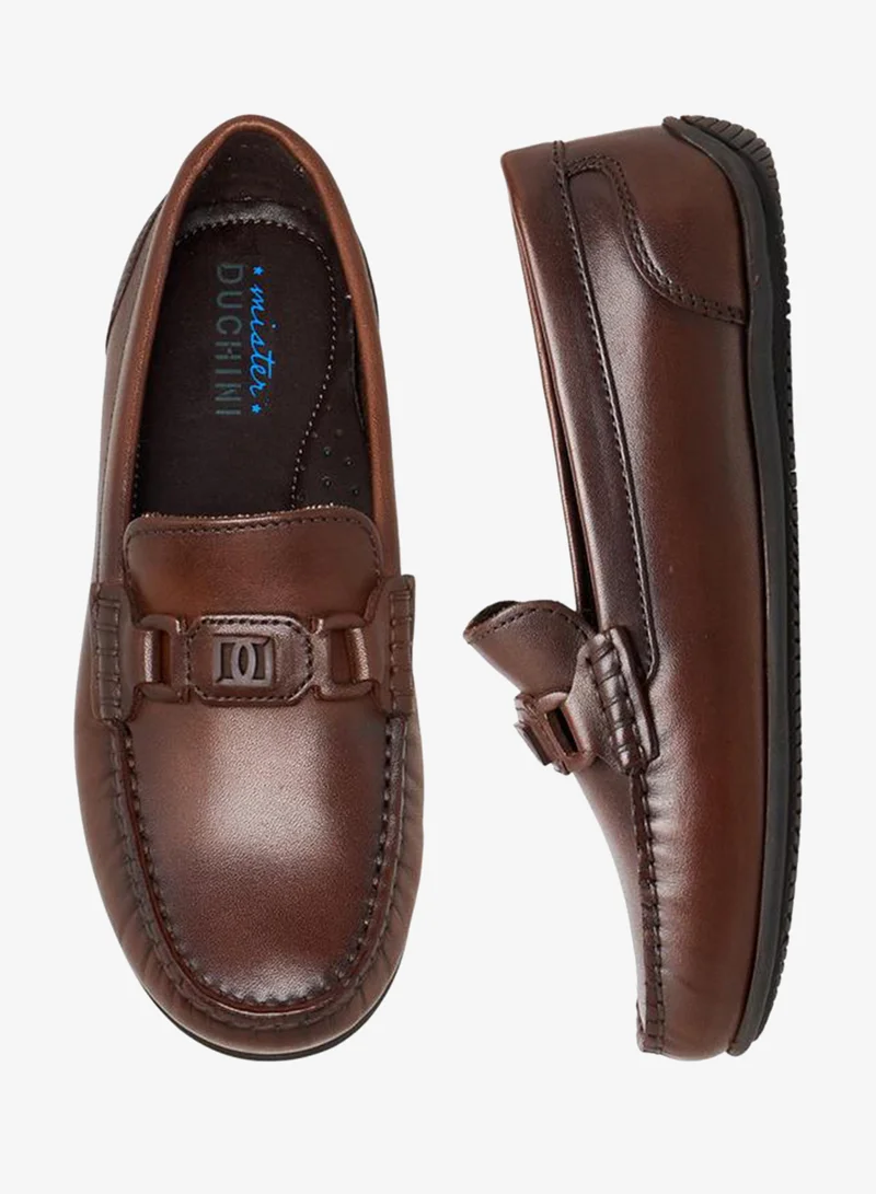 Mister Duchini Boys Leather Slip-On Moccasins Ramadan Collection
