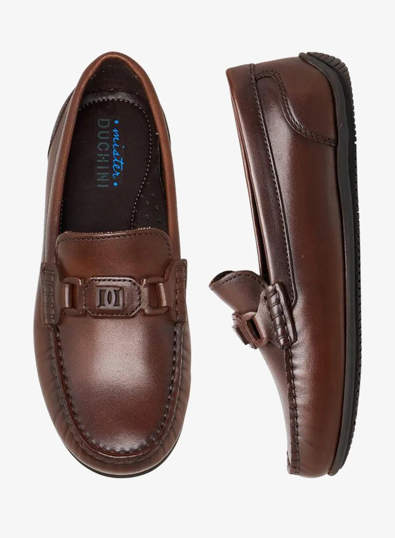 Mister Duchini Boys Leather Slip-On Moccasins Ramadan Collection