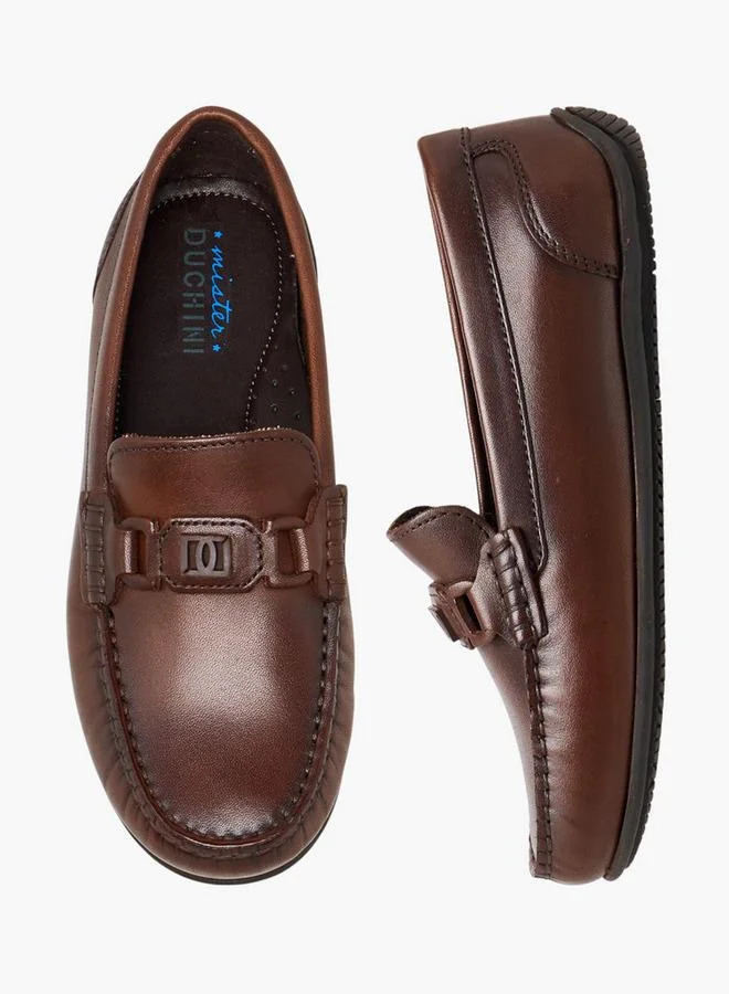 Mister Duchini Boys Leather Slip-On Moccasins