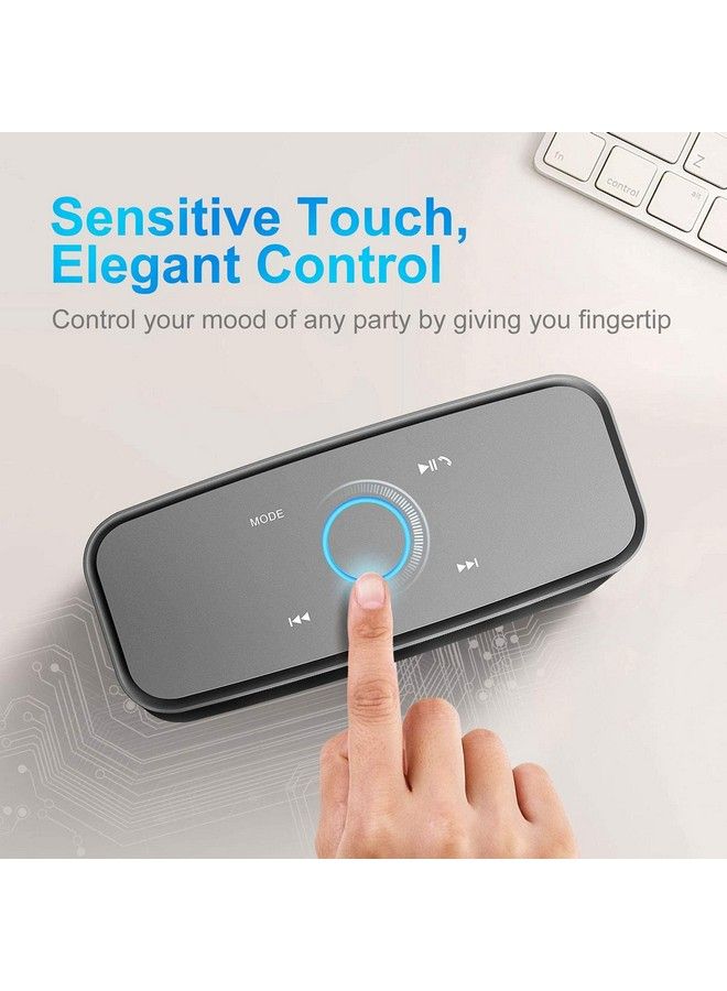 Doss Bluetooth Speaker Soundbox Touch Portable Wireless Speaker With 12W Hd Sound And Bass Ipx5 Waterresistant 20H Playtime Touch Control Handsfree Speaker For Home Outdoor Travel Grey - Image 4