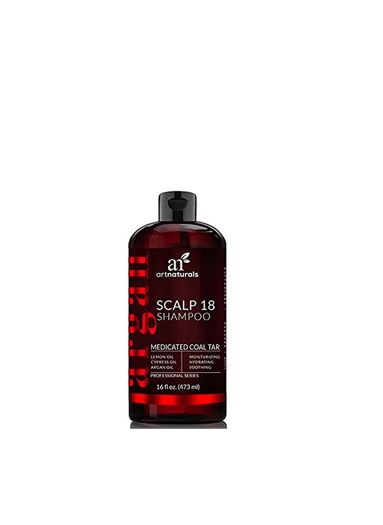 artnaturals ArtNaturals Dandruff Shampoo, Coal Tar with Argan Oil, Scalp18 Therapeutic Treatment Helps Anti-Itchy Scalp, Clear Symptoms of Psoriasis, Eczema, Natural and Organic, Sulfate Free, 16 oz. 
